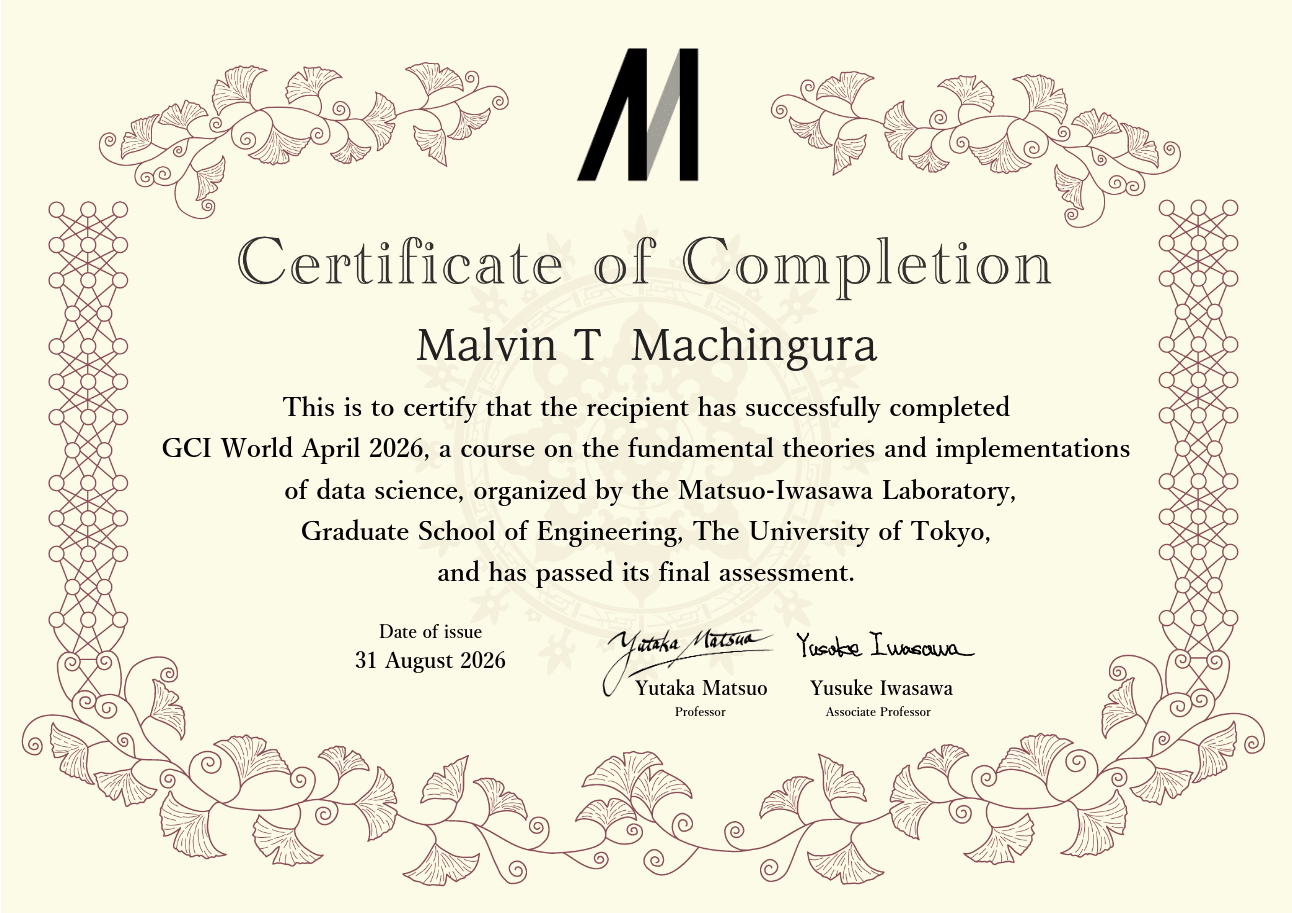 GCI World April 2026 certificate preview
